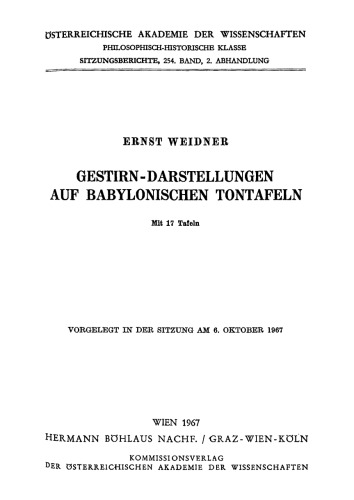 Gestirn-Darstellungen auf babylonischen Tontafeln