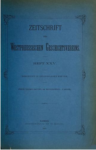 Zeitschrift des Westpreußischen Geschichtsvereins