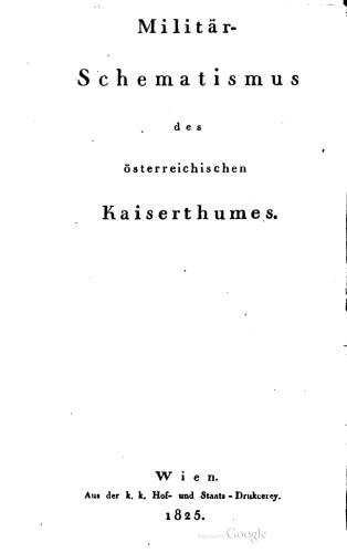 Militär-Schematismus des österreichischen Kaisertums