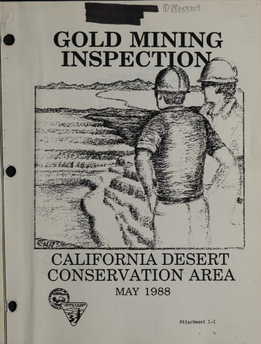 Gold Mining Inspection: California Desert Conservation Area - May 1988