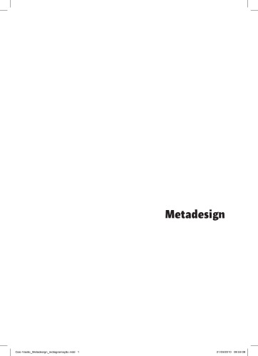 Metadesign Ferramentas, estratégias e ética para a complexidade