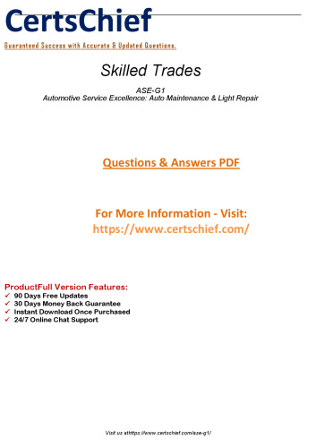 Achieving the ASE-G1 certification demonstrates to employers and customers.