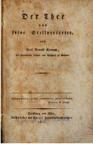 Der Thee [Tee] und seine Stellvertreter
