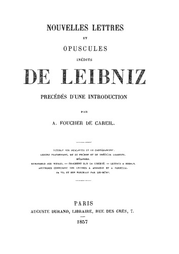 Le Théétète de Platon ou Dialogue sur la science. Abrégé par Leibniz