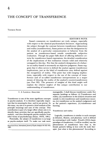 The concept of transference