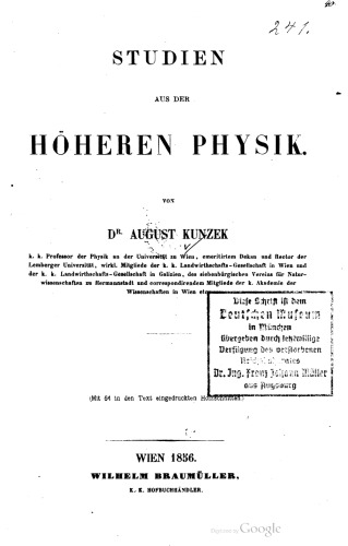 Studien aus der Höheren Physik