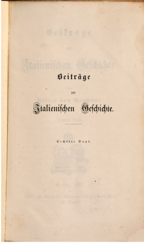 Beiträge zur italienischen Geschichte