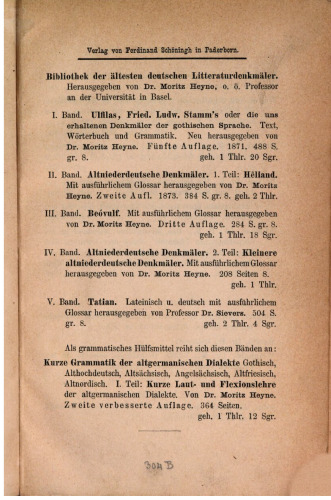 Kleine altsächsische und altfränkische Grammatik