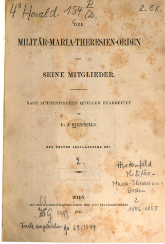 Der Militär-Maria-Theresien-Orden und seine Mitglieder