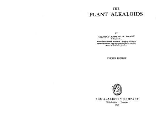 The plant alkaloids.