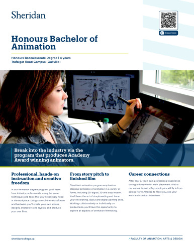 Bachelor of Animation Sheridan