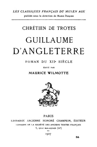Guillaume d’Angleterre, roman du XIIe siècle