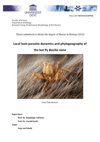 Local host-parasite dynamics and phylogeography of the bat fly Basilia nana
