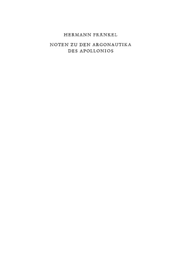 Noten zu den Argonautika des Appollonios