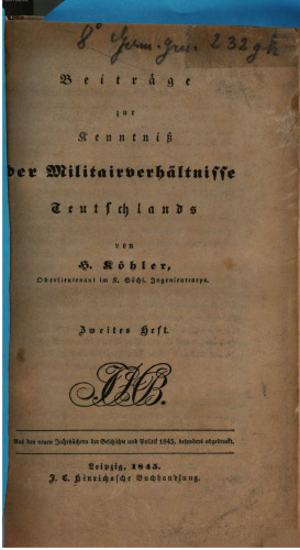 Beiträge zur Kenntnis der Militärverhältnisse Deutschlands