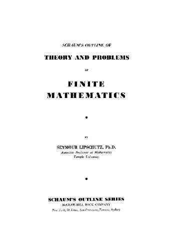 Schaum's Outline of Theory and Problems of Finite Mathematics