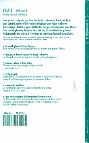 L'eau, volume 1: trames, boucles et turbulences