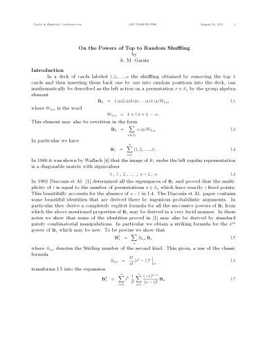 On the Powers of Top to Random Shuffling