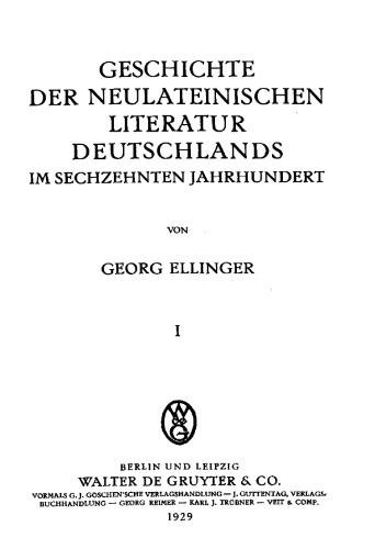 Italien und der deutsche Humanismus in der neulateinischen Lyrik