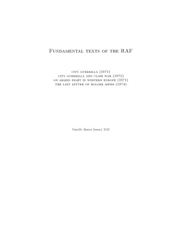 Fundamental texts of the RAF