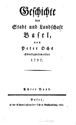 Geschichte der Stadt und Landschaft Basel