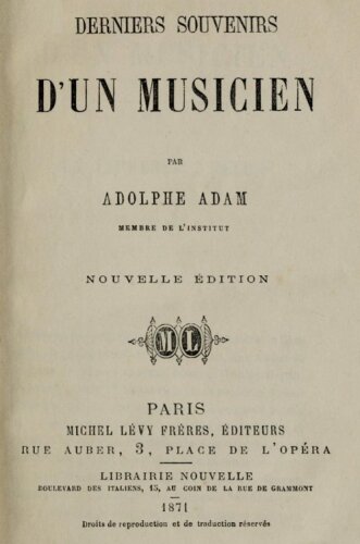 Derniers souvenirs d'un musicien