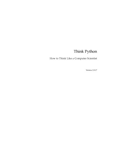 Think Python - How to Think Like a Computer Scientist
