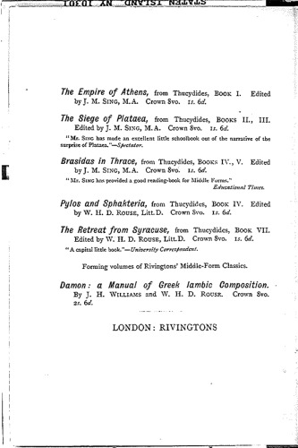 Exercises in the Syntax Idiom of Attic Greek