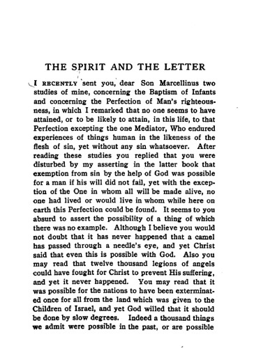 On The Spirit And The Letter