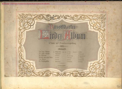 Düsseldorfer Lieder-Album. 6 Lieder mit Pianoforte Begleitung