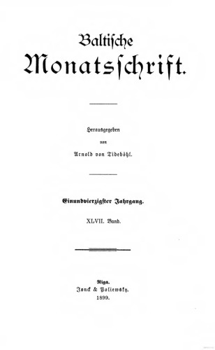 Baltische Monatsschrift