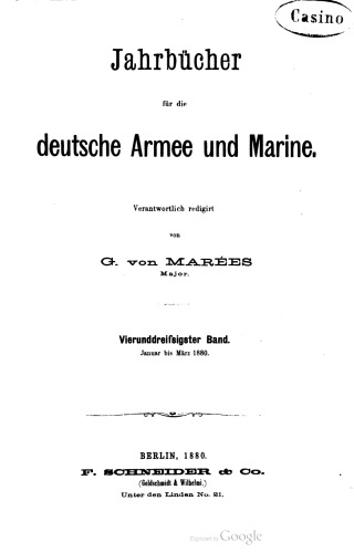 Jahrbücher für die Deutsche Armee und Marine / Januar bis März 1880