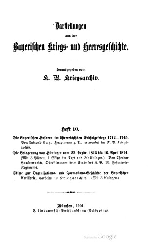 Darstellungen aus der bayerischen Kriegs- und Heeresgeschichte
