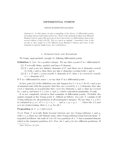 Differential posets