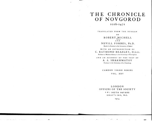 The Chronicle of Novgorod 1016-1471