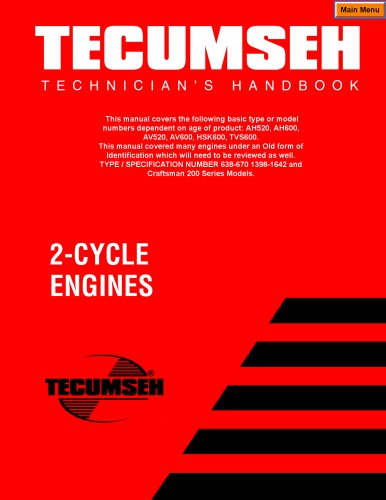 Tecumseh technician's handbook. 2-cycle engines