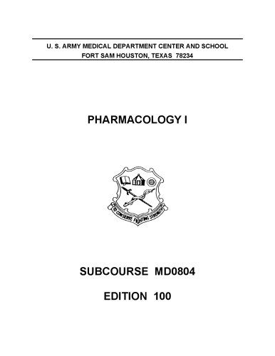 Pharmacology I MD0804