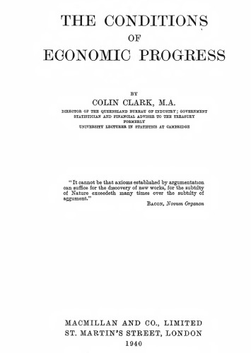 The Conditions of Economic Progress