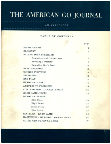 The American Go Journal: An Anthology