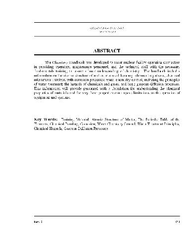 Chemistry Fundamentals Handbook