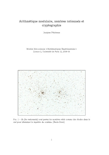 Arithmétique modulaire, nombres rationnels et cryptographie