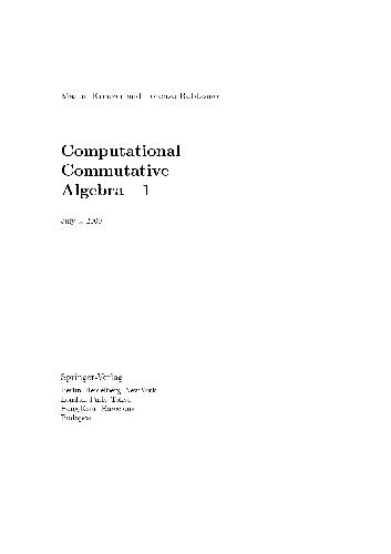 Computational Commutative Algebra 1