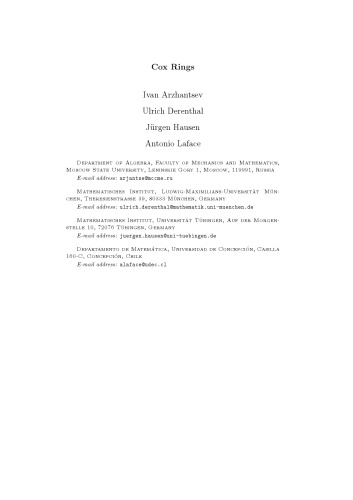 Cox Rings [draft]