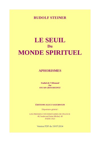 Le seuil du monde spirituel