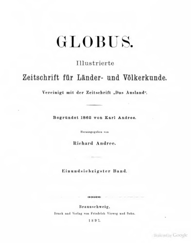 Globus. Illustrierte Zeitschrift für Länder- und Völkerkunde