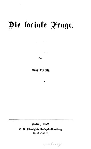 Die sociale [soziale] Frage