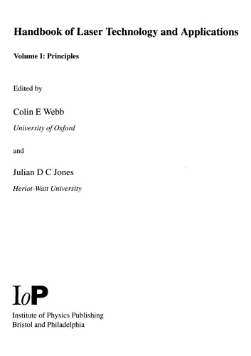 Handbook of laser technology and applications