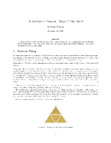A lecture on 5-fold symmetry and tilings of the plane