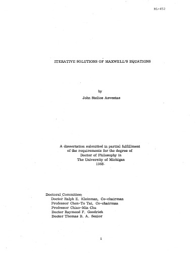 Iterative Solutions of Maxwell's Equations