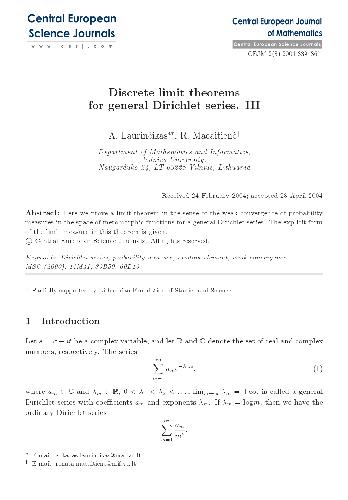 Central European Journal of Mathematics